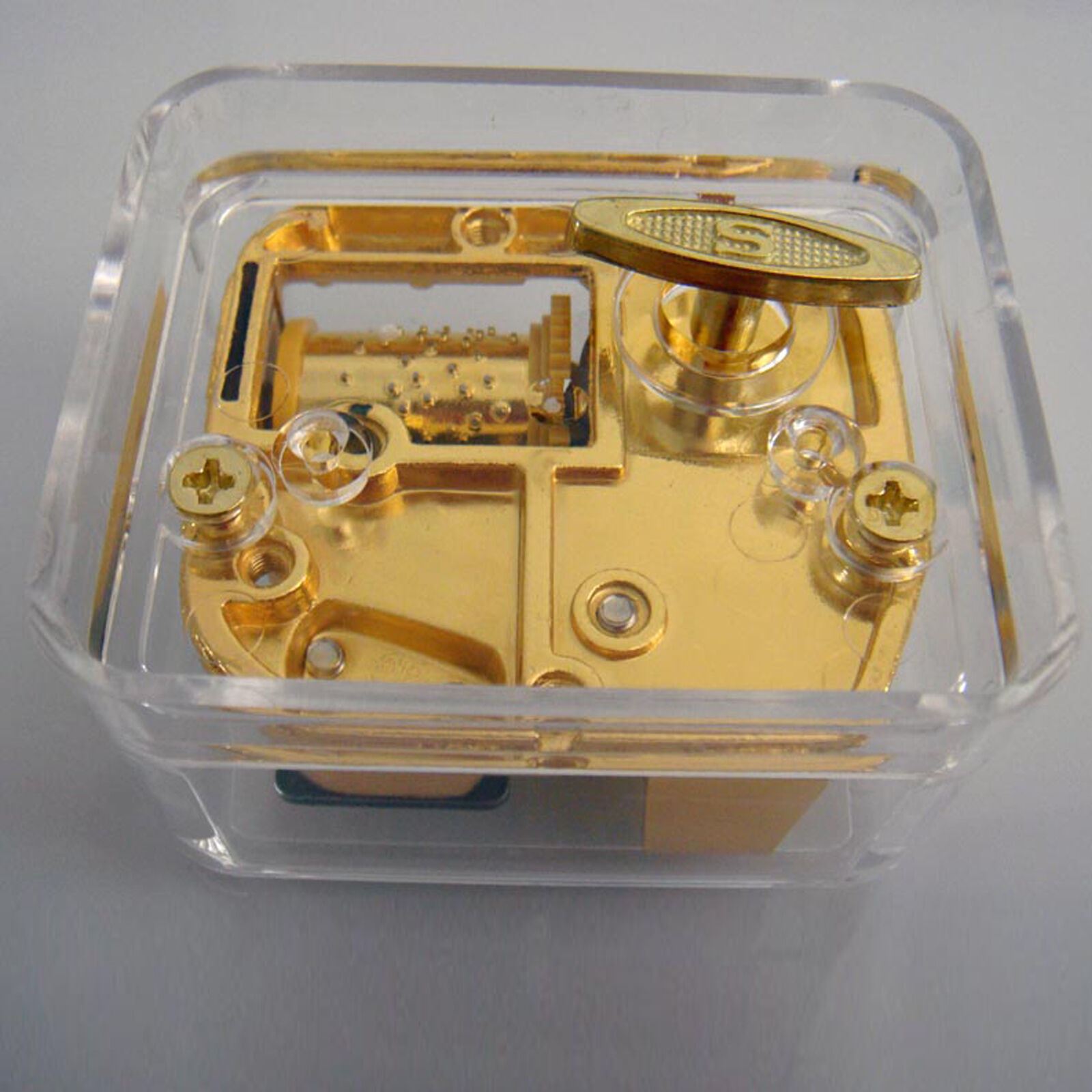 Music Box Hand Crank Wind Up Acrylic Retro Mechanical Clockwork Musical