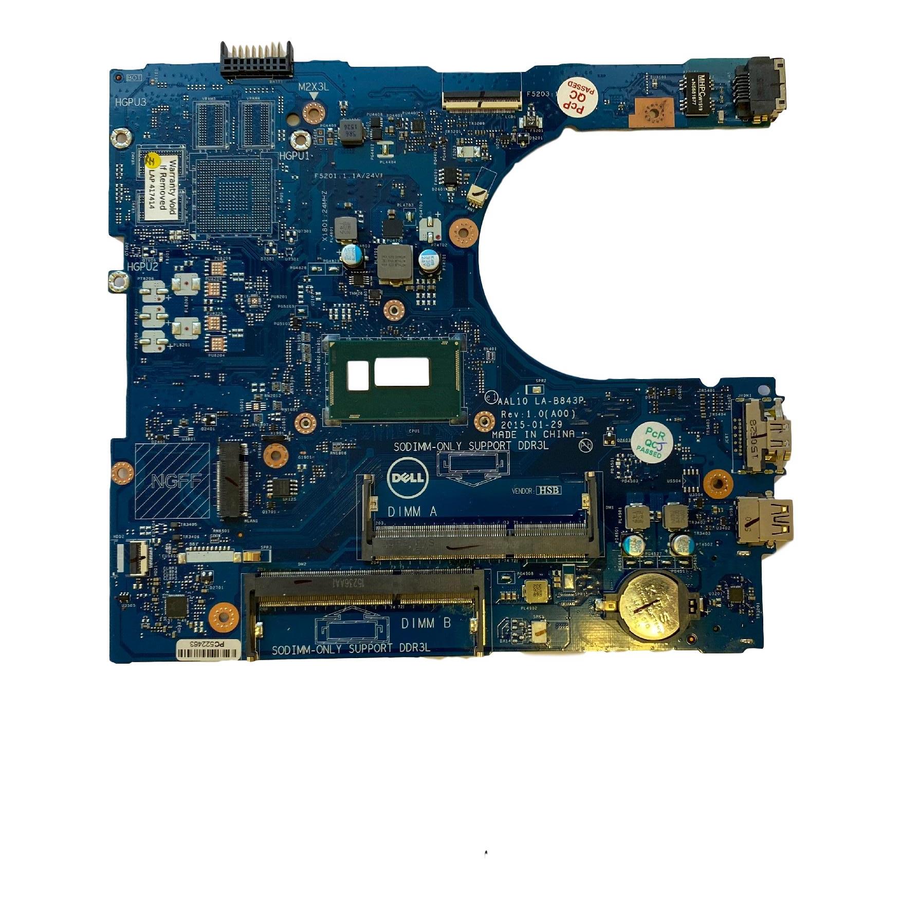 Dell Inspiron 15 5558 14 5458 17 5758 Motherboard Main Board I3 1 9ghz 27c5f Ebay