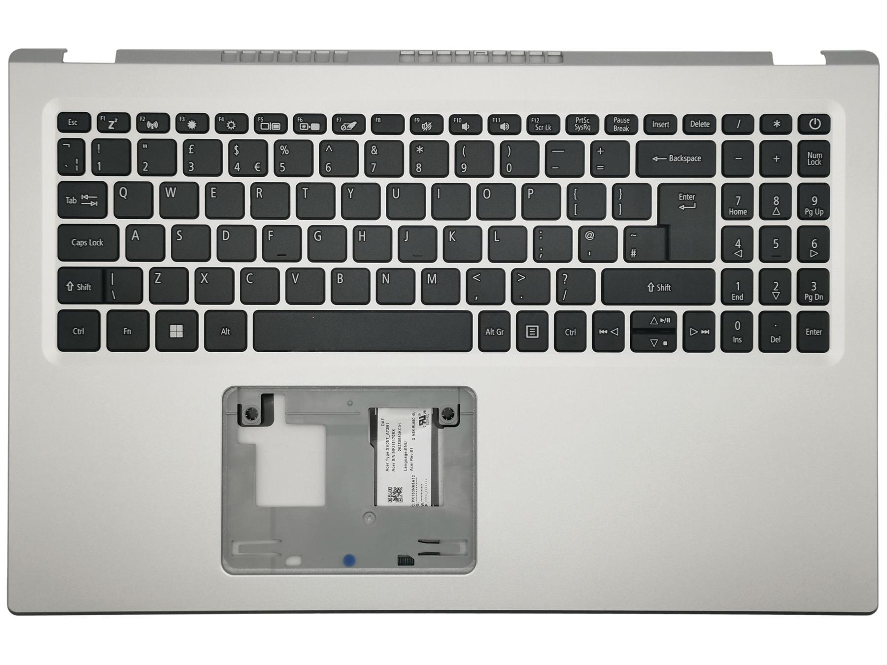 Coperchio Superiore LCD (retro) Per Acer Aspire A115-32 A315-35 A315-58 – Argento, Con Tastiera UK, Codice 60.A6MN2.002