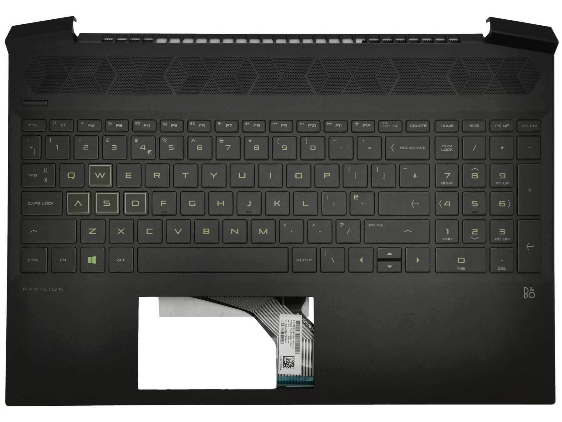 Originale HP per Giochi 15-EC Palmrest Cover Tastiera Italiano Nero Backlit Originale HP per Giochi 15-EC Palmrest Cover Tastiera Italiano Nero Backlit
