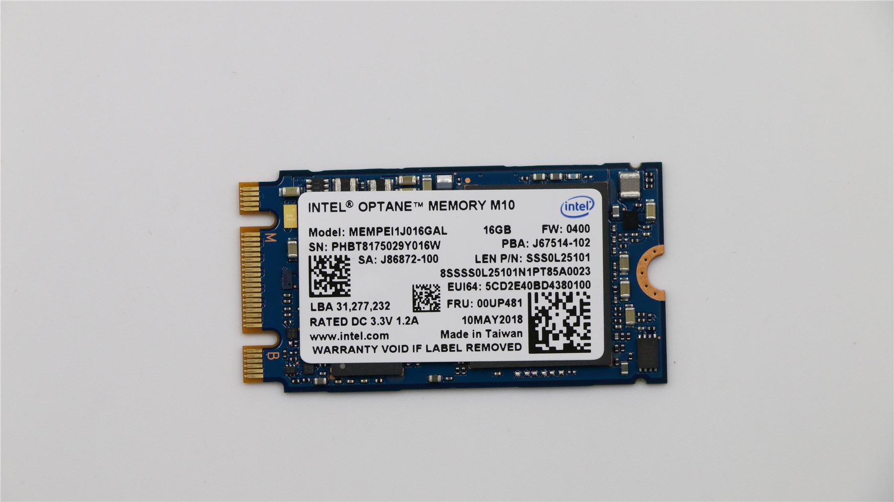 Lenovo IdeaPad 330-15IKB Solid State Drive SSD 16GB PCIE3X2