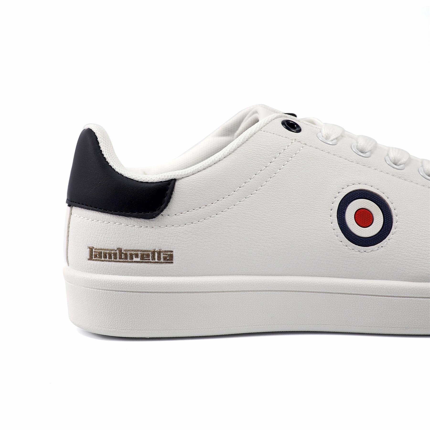 Lambretta Men's 'Pinball 2' White, Navy and Tan, Cupsole Trainer, All Sizes - Picture 34 of 34