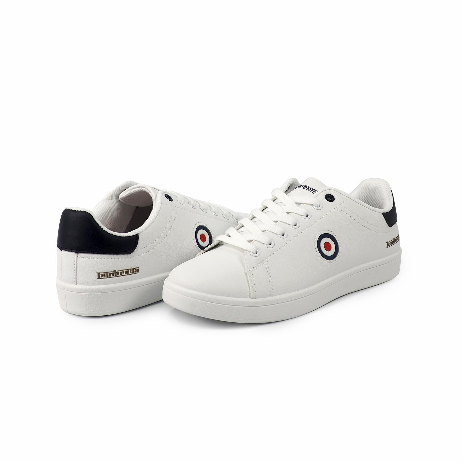 Lambretta Men's 'Pinball 2' White, Navy and Tan, Cupsole Trainer, All Sizes - Picture 33 of 34