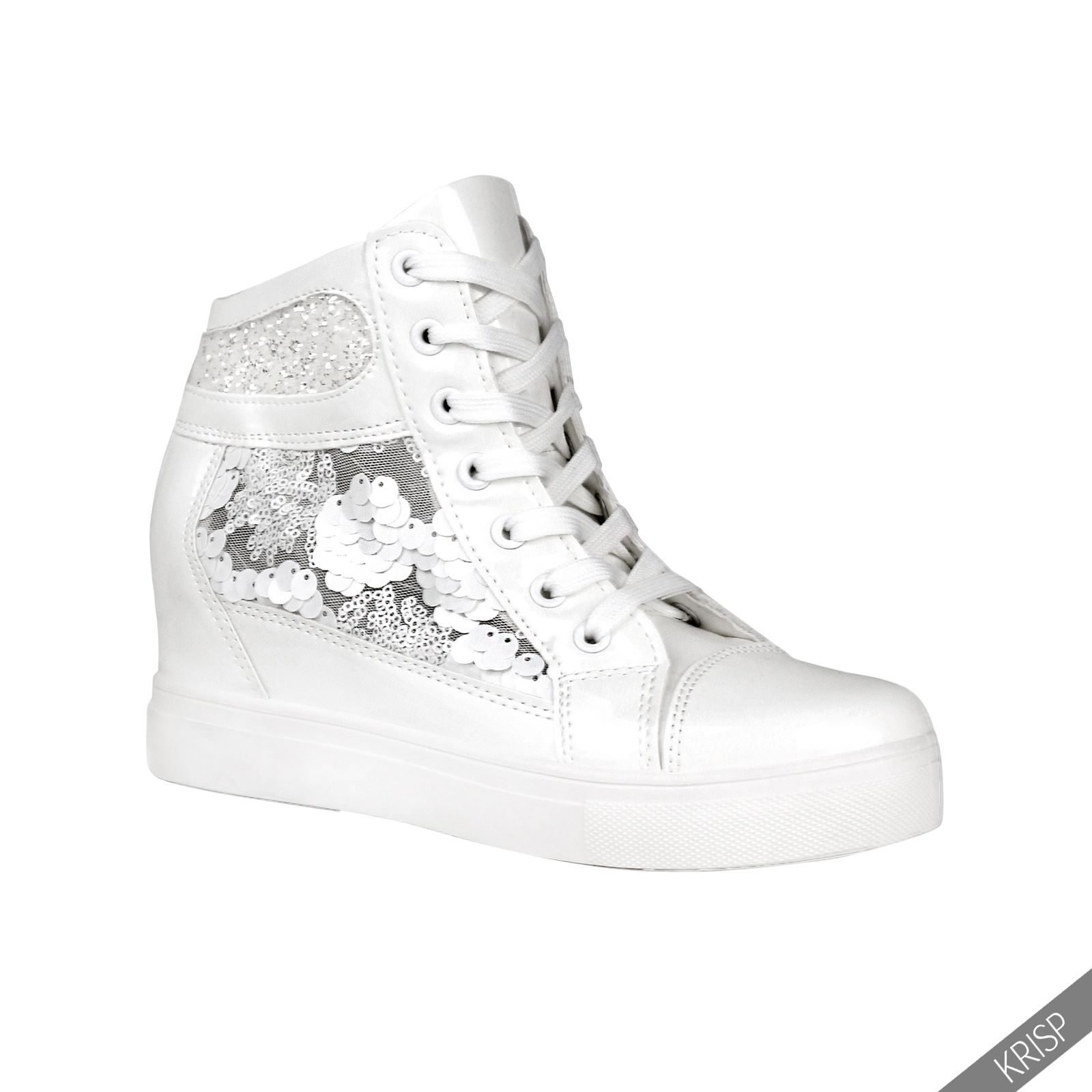 Womens Shiny Patent Leather Metallic Flat Ankle Trainers Sneakers Shoes Fashion | eBay