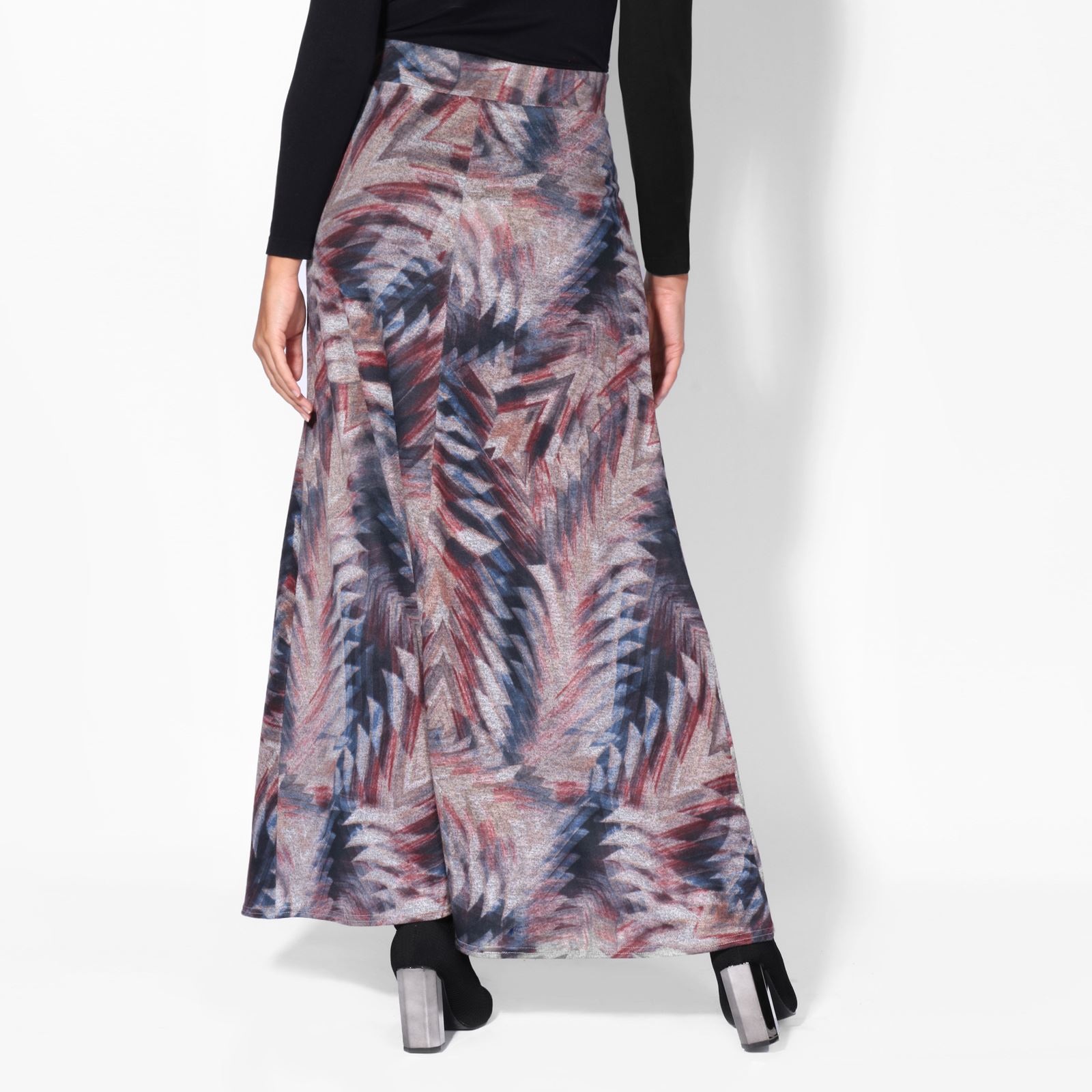 Women Aztec Print High Waist Maxi Skirt Ladies Long A Line Boho Casual Bodycon