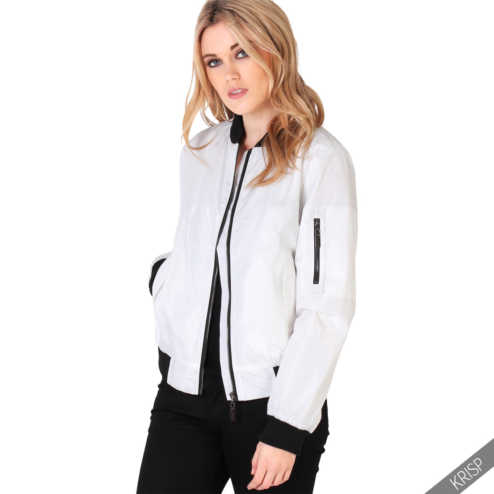 Blouson Pilotenjacke Damen WeiÃƒÂŸ Damen Jacke Bomberjacke Damen