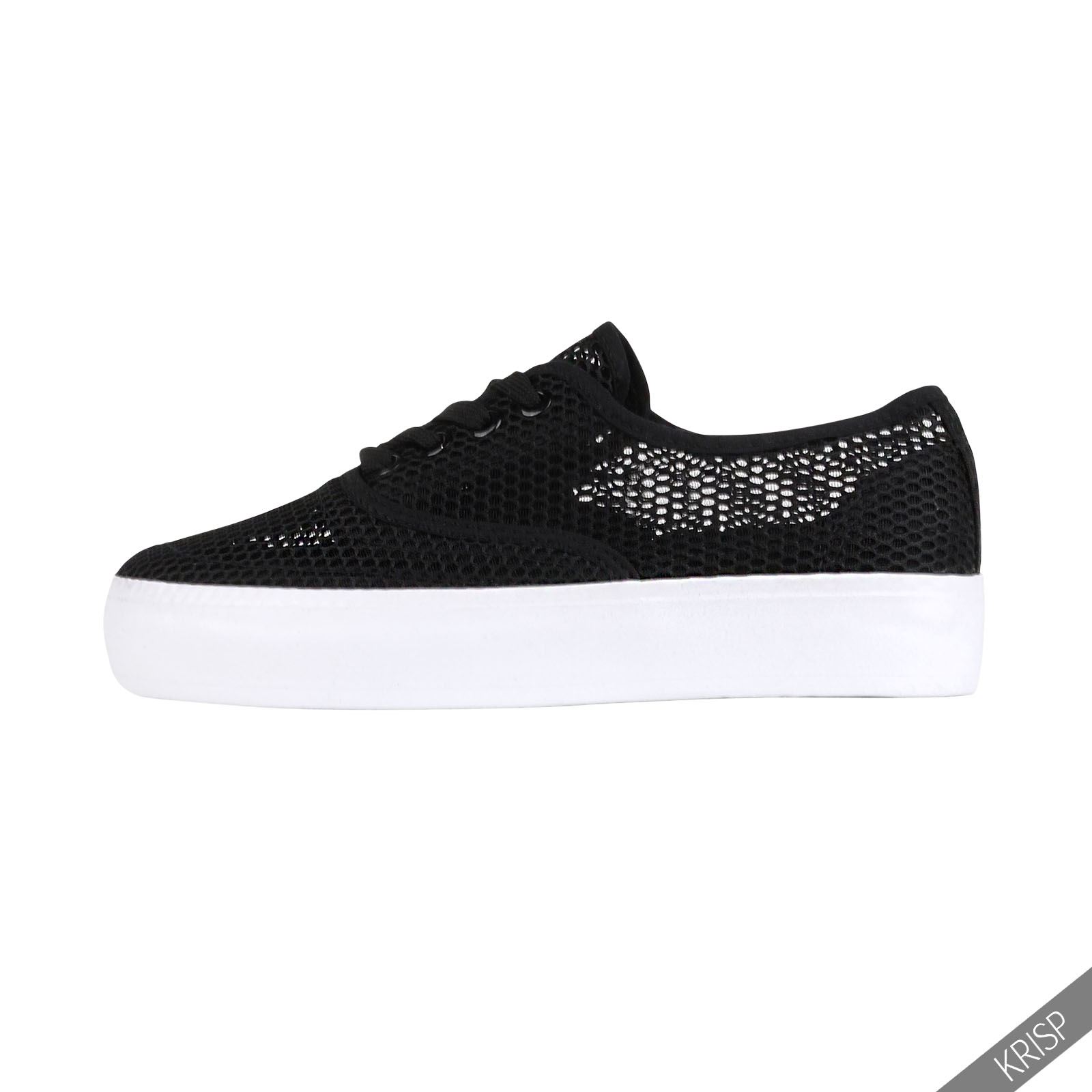 platform sport shoes womens mesh platform lace up plimsolls trainers platform sport shoes womens mesh platform lace up plimsolls trainers