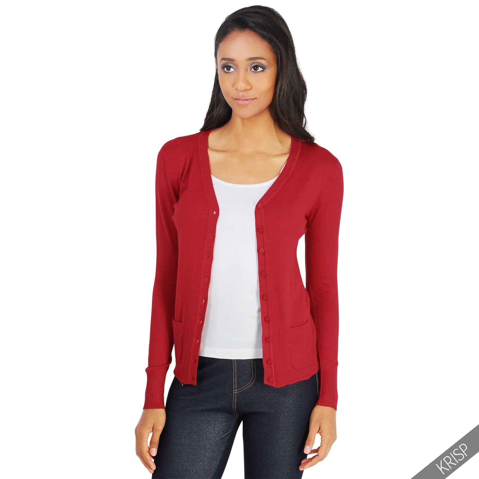 Womens Classic Cashmere Cardigan Soft Knit Button Sweater V Neck Work ...