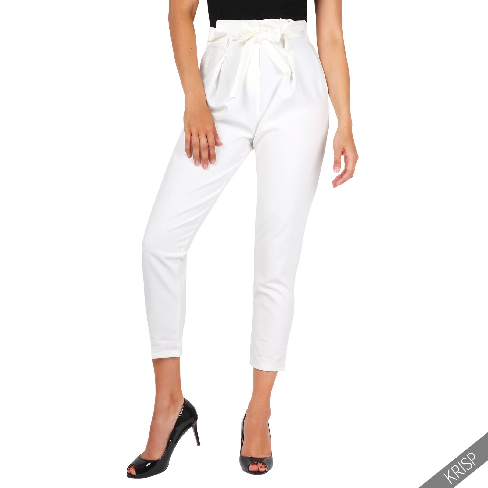 High waisted work pants Love this beautiful work outfit inspiration. Wide-leg pants with a tie waist.- I love the way the outfit fits her perfectly Find this Pin and more on Style File by Lulus. One of my favorite looks for all seasons is a tie waist pants and a plain white tee shirt I love this springtime Easter outfit!