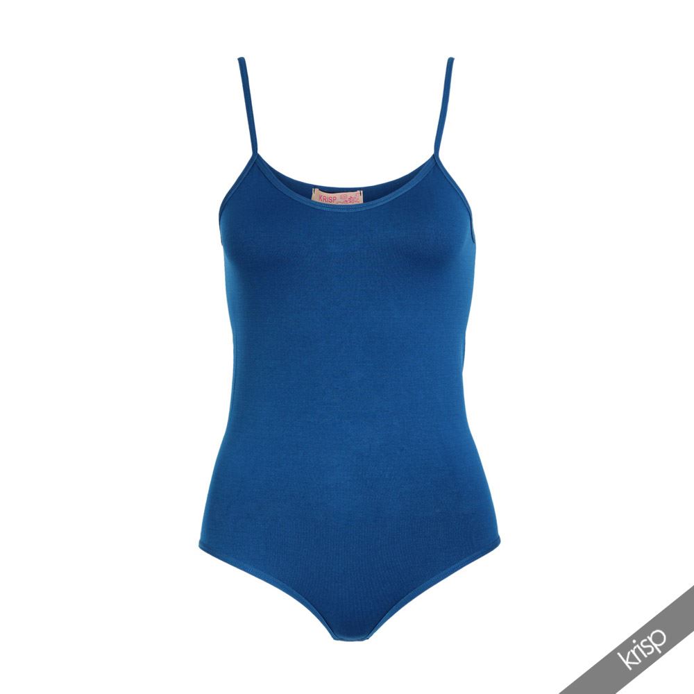 Womens Bodice Bodysuit Stretch Fitted Lycra Strappy Leotard Body Top