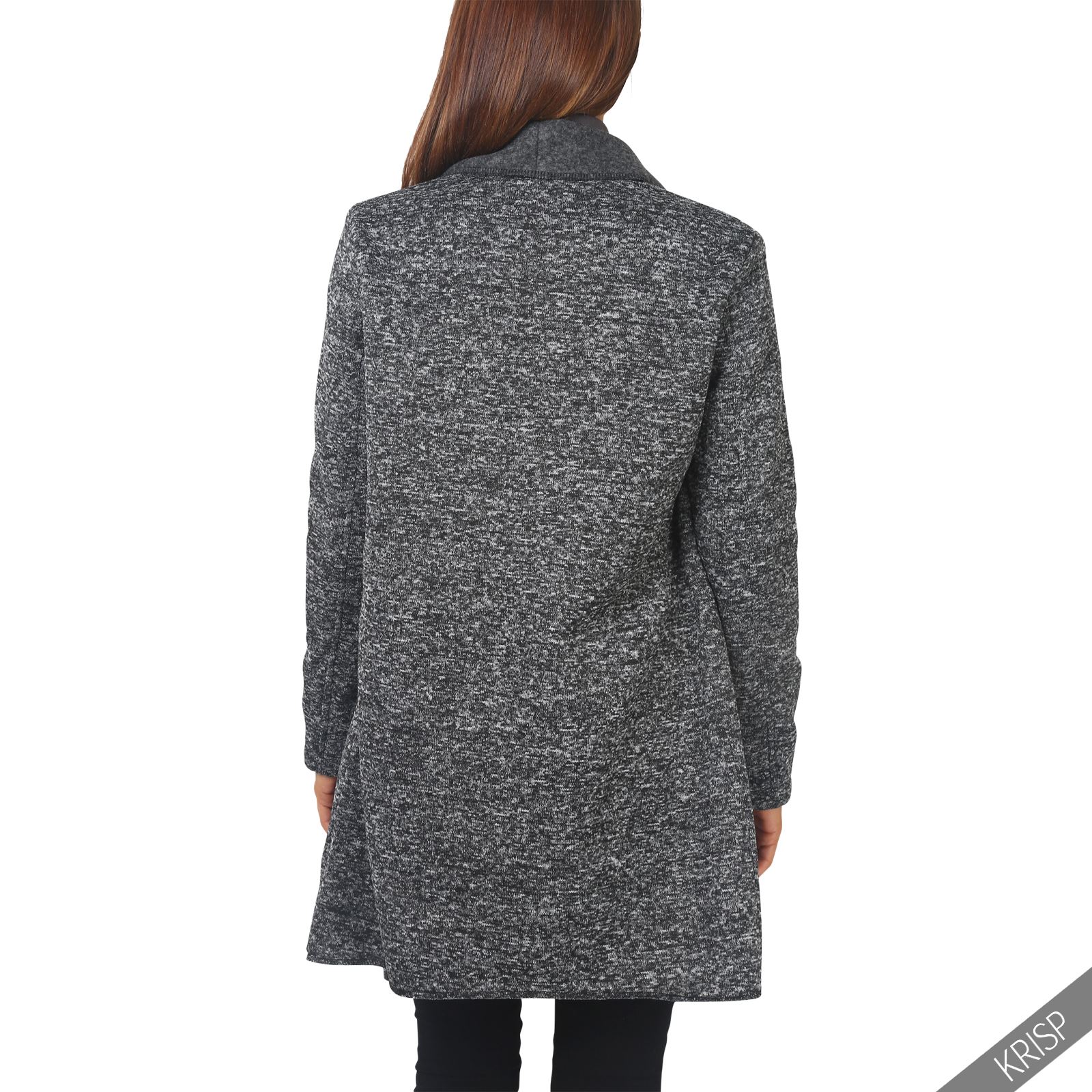 Women Fleece Lined Thick Long Oversized Waterfall Cardigan Coat Jacket