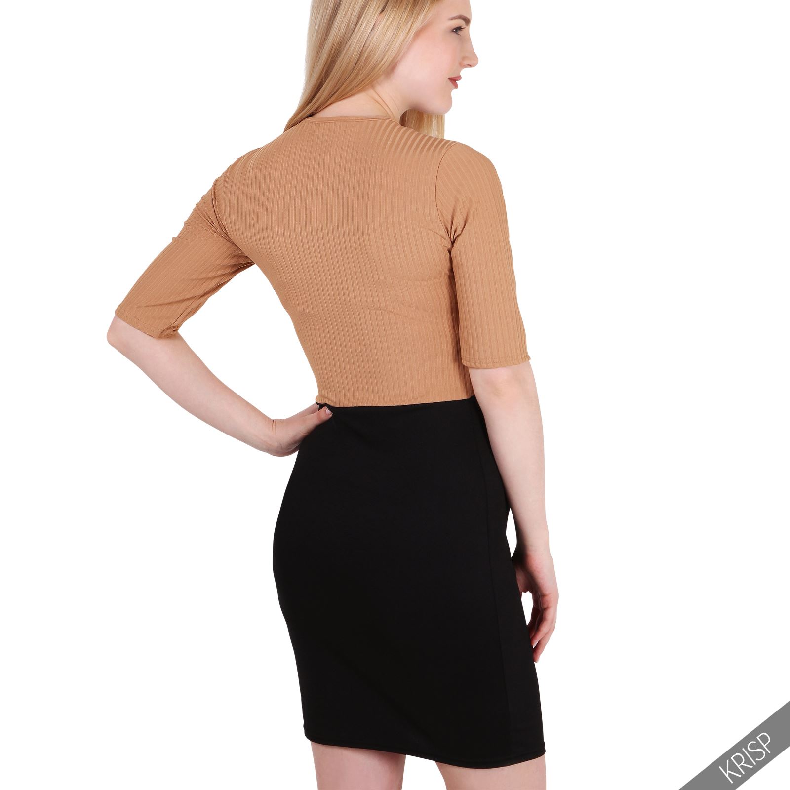 Maternity Stretch Bodycon Short Sleeve Dress High Waist ...