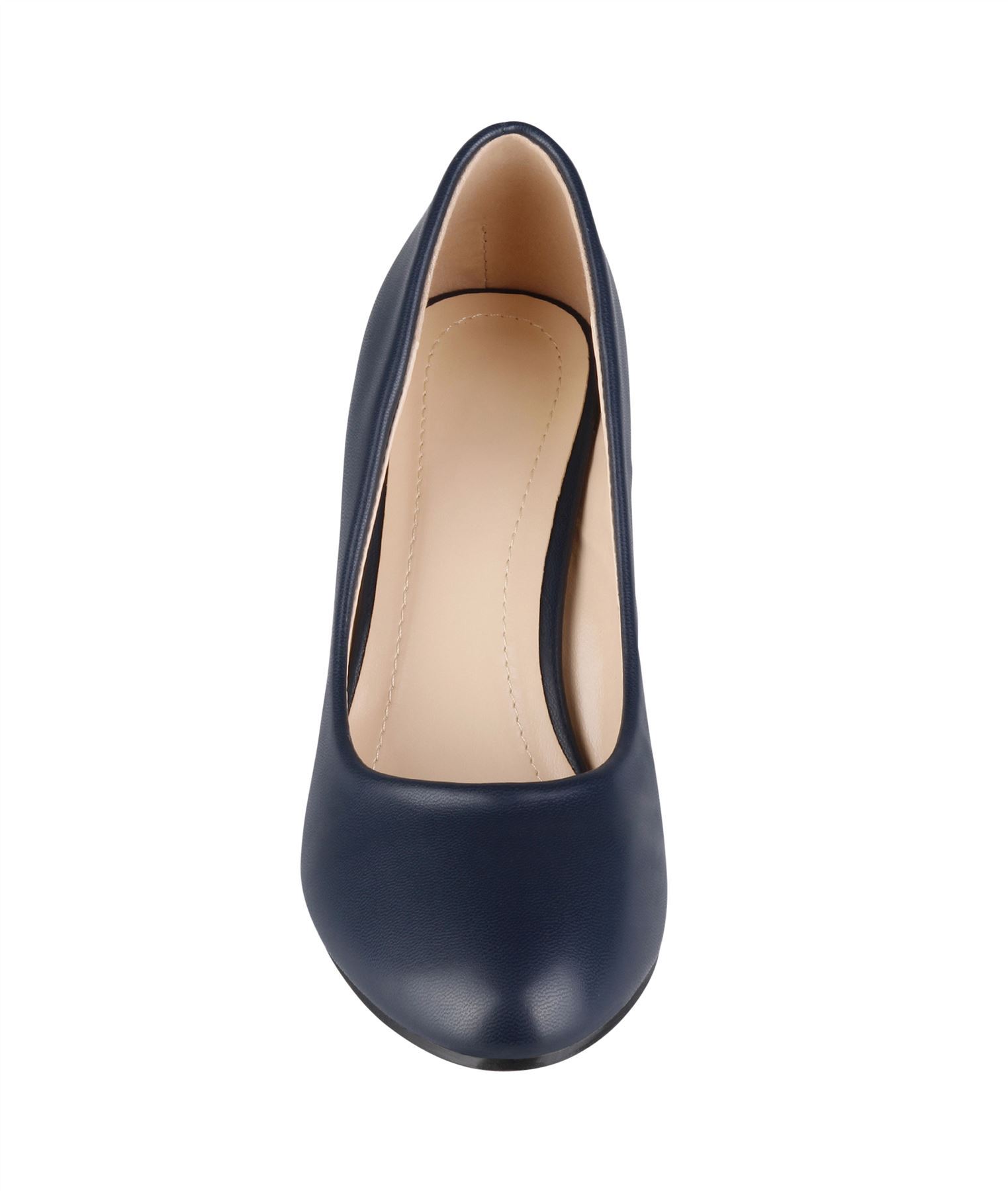 Womens Ladies Mid Heel Court Shoes Slip On Low Kitten Heels Pumps Matte