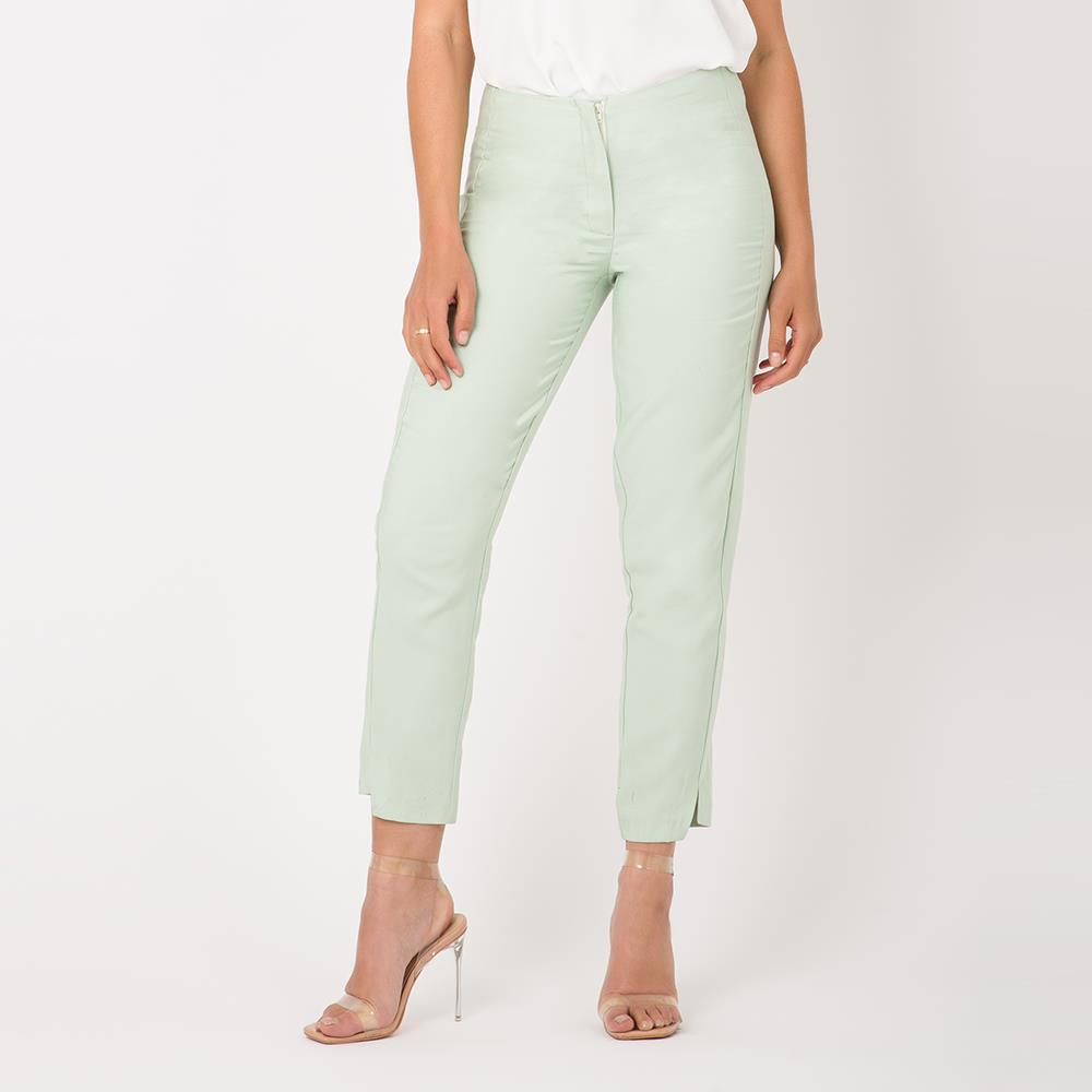 Women Slit Tapered Leg Smart Trousers Slim Suit Pants Formal Work Party Office - Picture 2 of 6