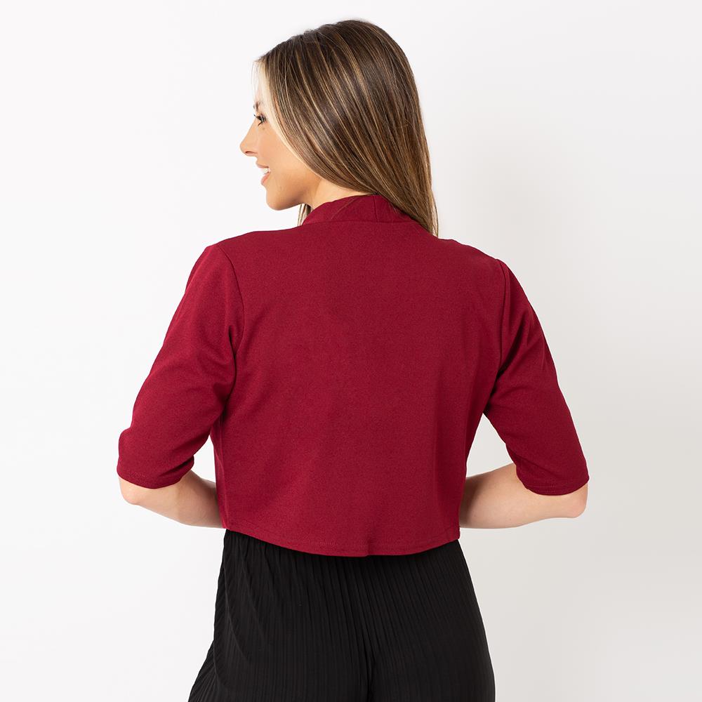 Women Half Sleeve Tailored Party Shrug Wedding Bridesmaid Open Bolero Jacket - Picture 13 of 13