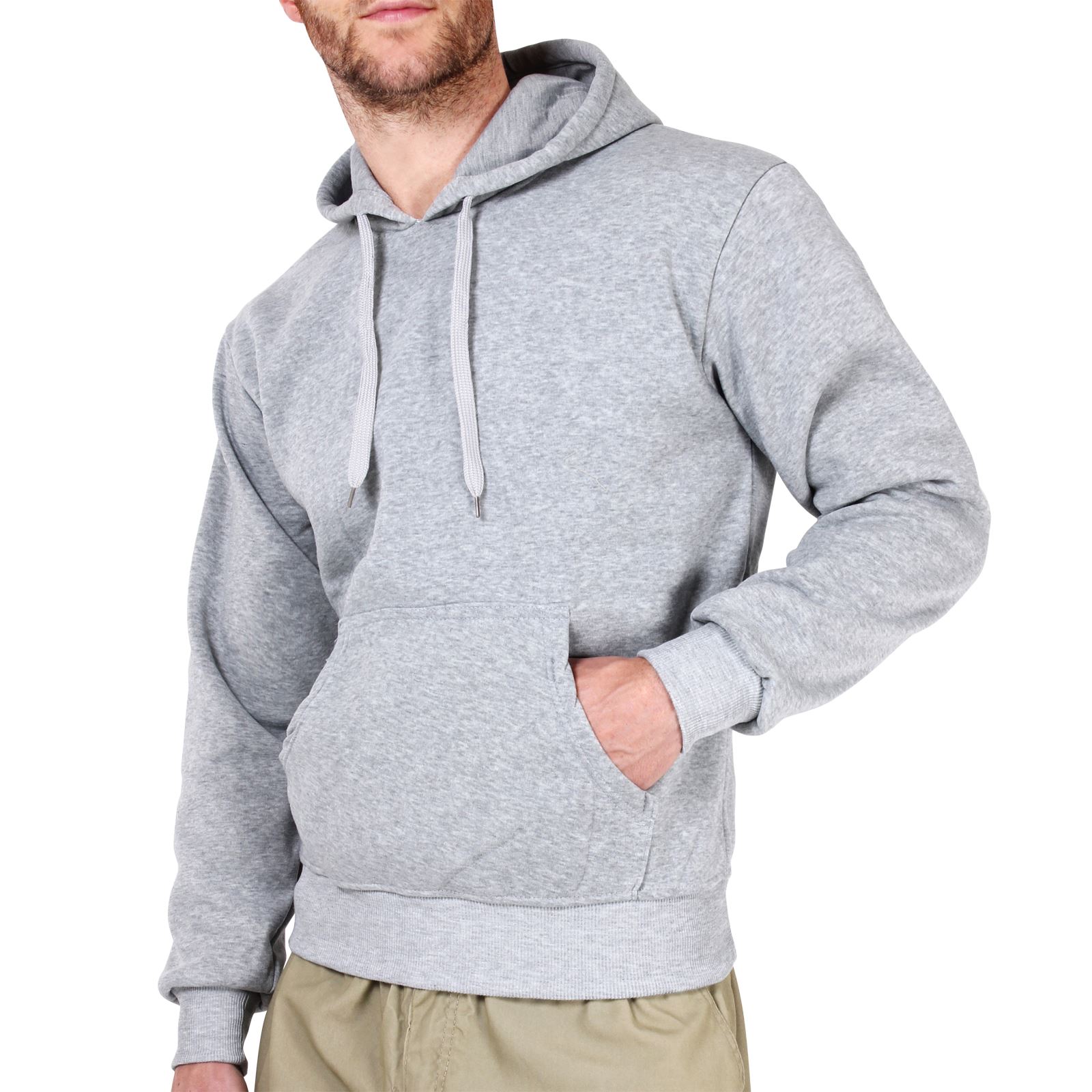 Men Plain Fleece Warm Hoodie Hooded Sport Sweatshirt Top Jumper Sweater Pullover eBay