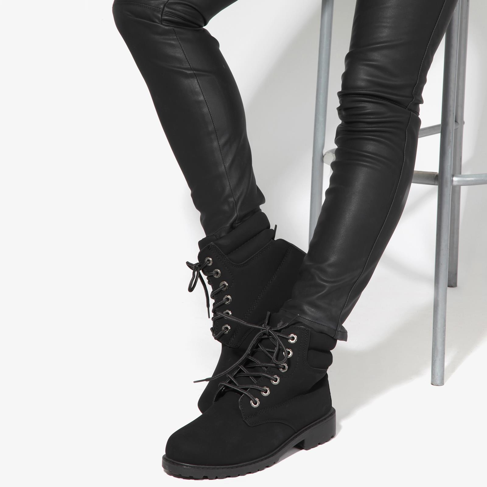 combat boots with small heel