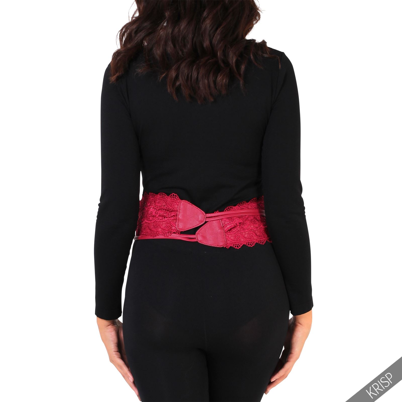 Cinturón de Mujer Correa Cinturones Cintura Buckle Lujo Unisex Fiesta Rojo Negro - Imagen 23 de 70