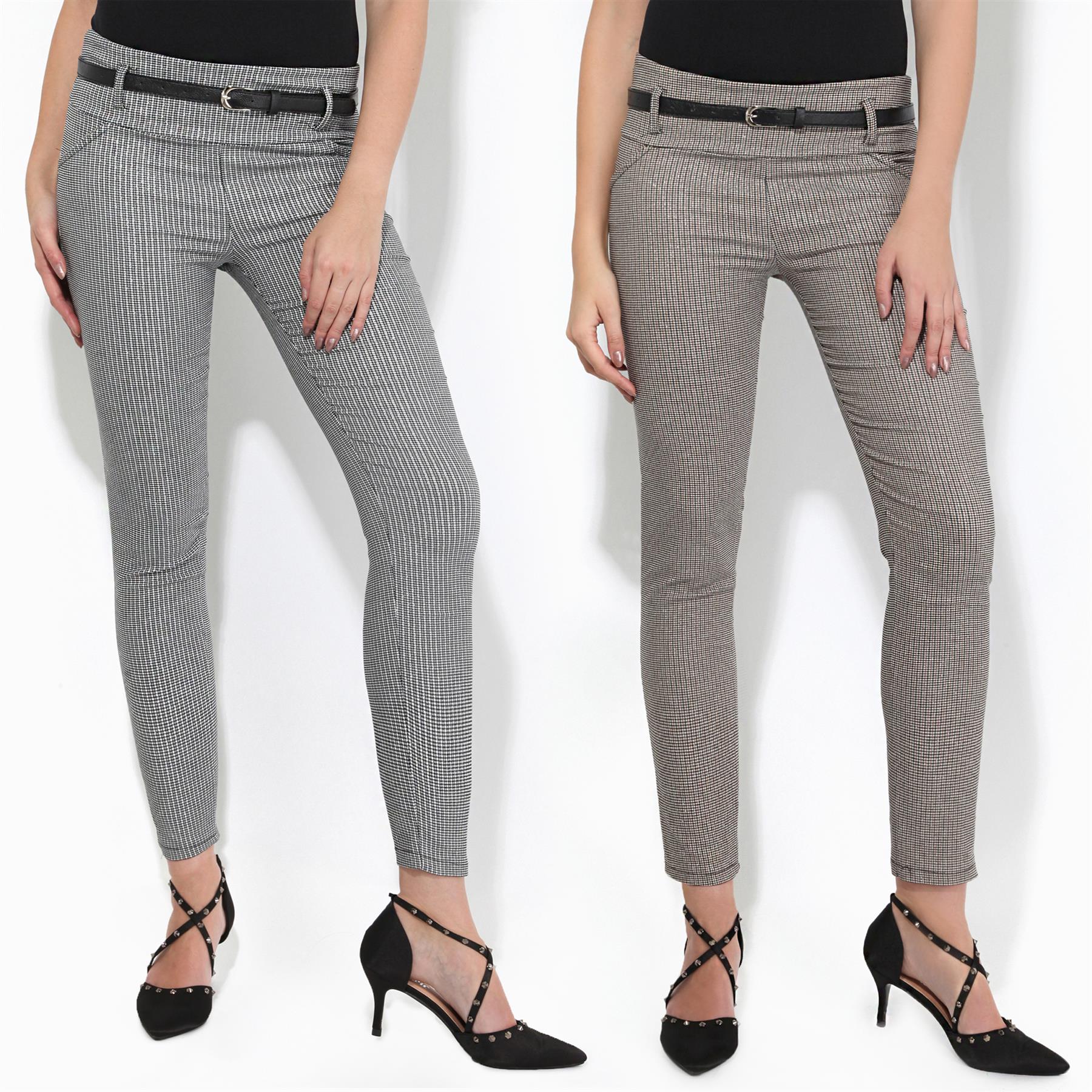 dogtooth skinny trousers womens