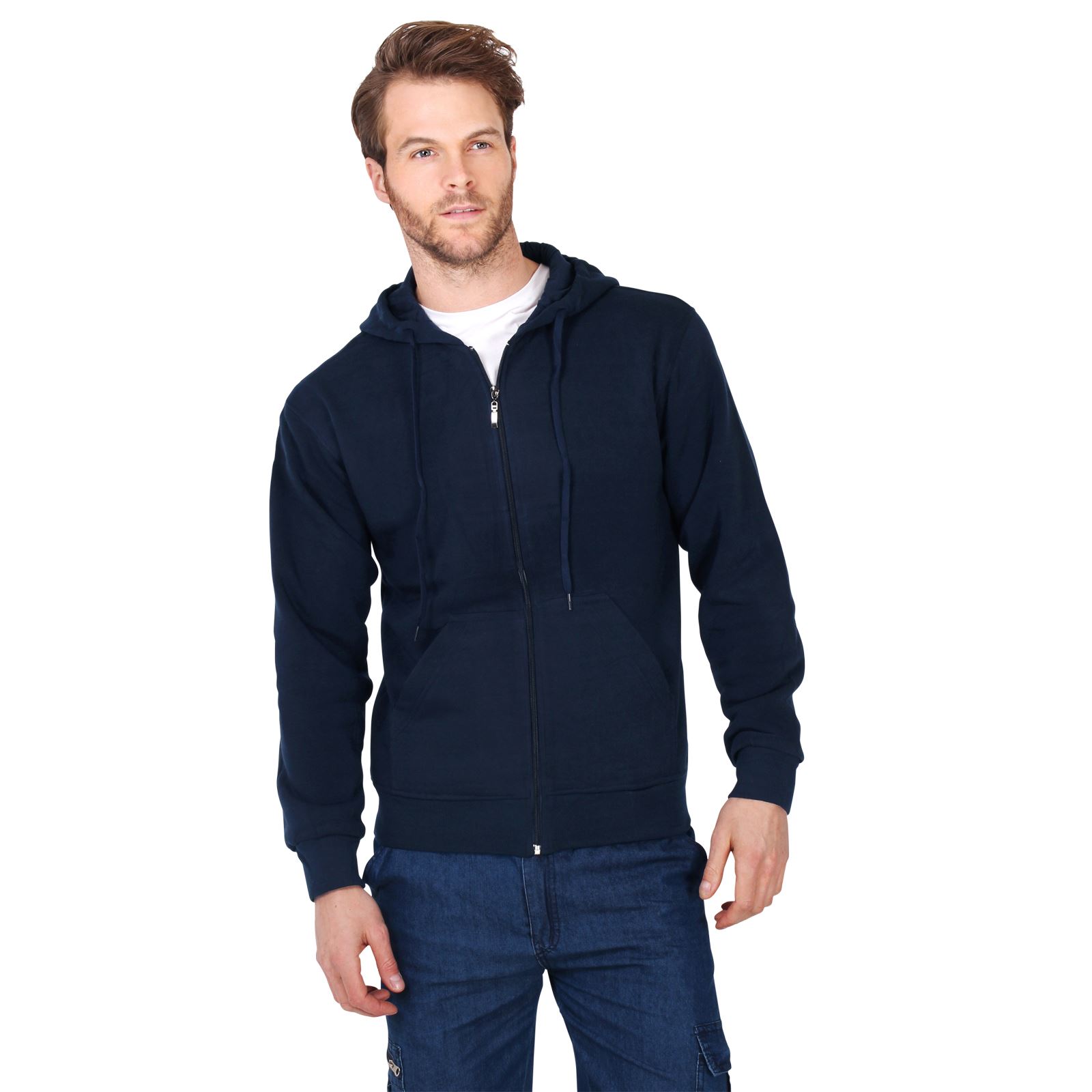 Men Plain Fleece Warm Hoodie Hooded Sport Sweatshirt Top Jumper Sweater