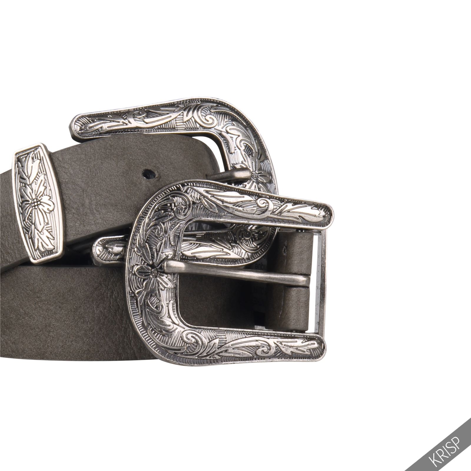 Ladies Duble Buckle Thick Faux Leather Western Belt Womens Hippie Waist