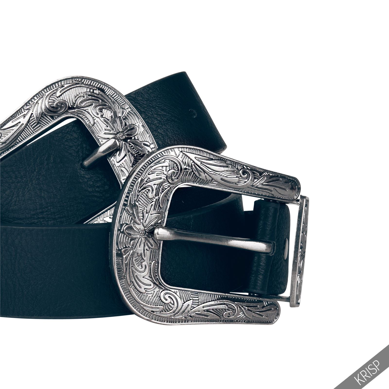 Ladies Duble Buckle Thick Faux Leather Western Belt Womens Hippie Waist