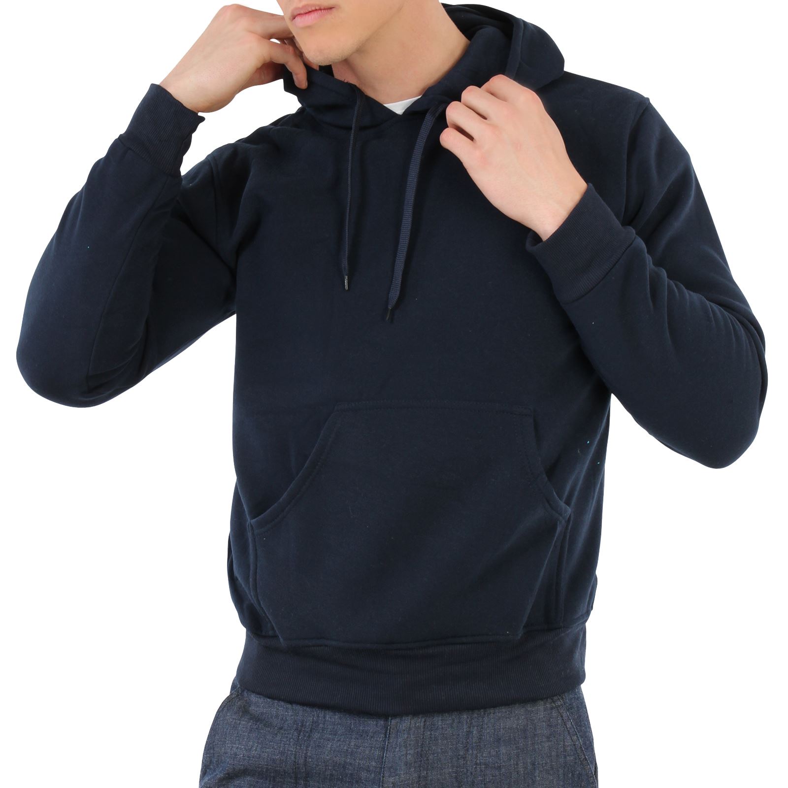 Men Plain Fleece Warm Hoodie Hooded Sport Sweatshirt Top Jumper Sweater Pullover eBay
