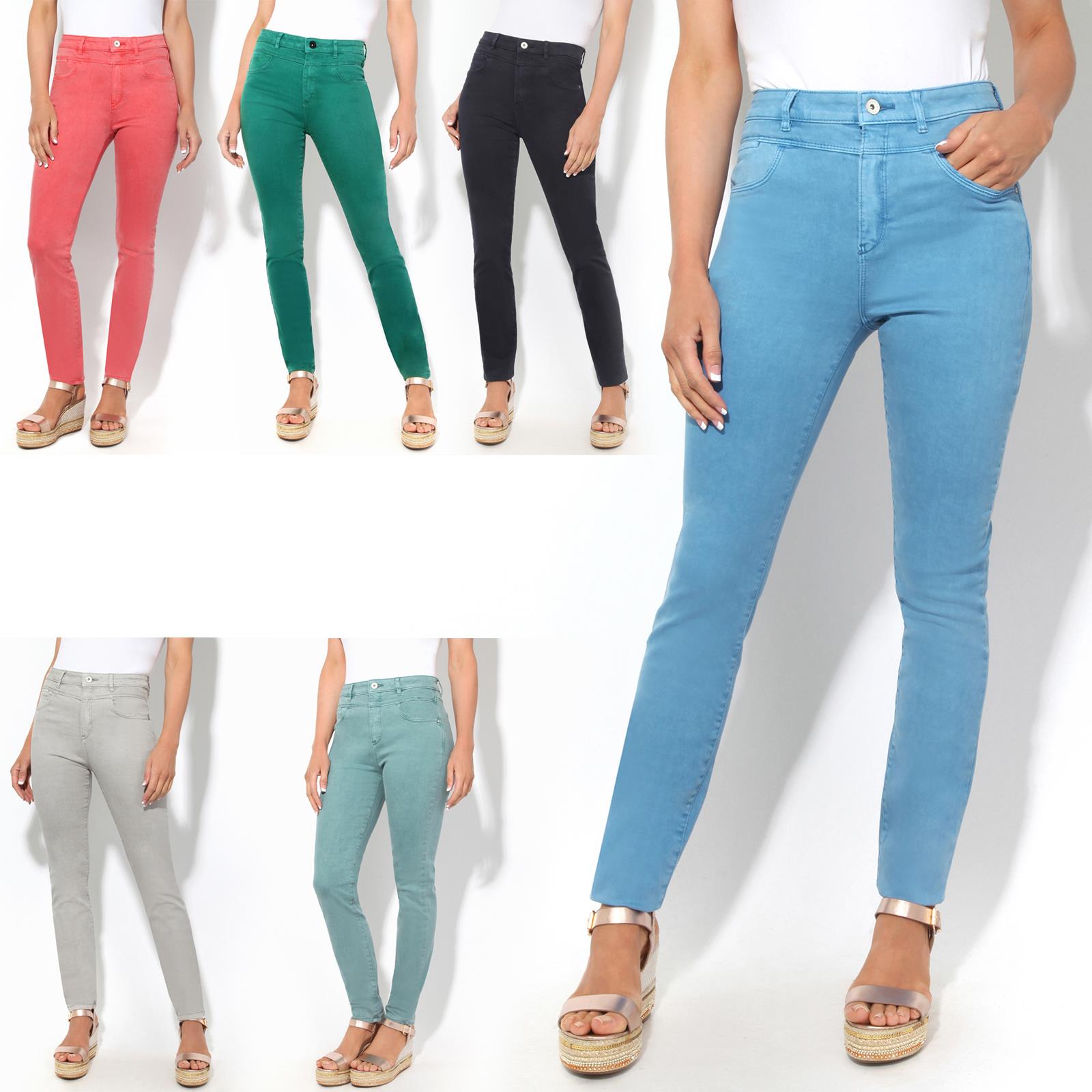 KRISP/® Women Denim Cotton Jeans Casual Stretch Skinny Summer Pants