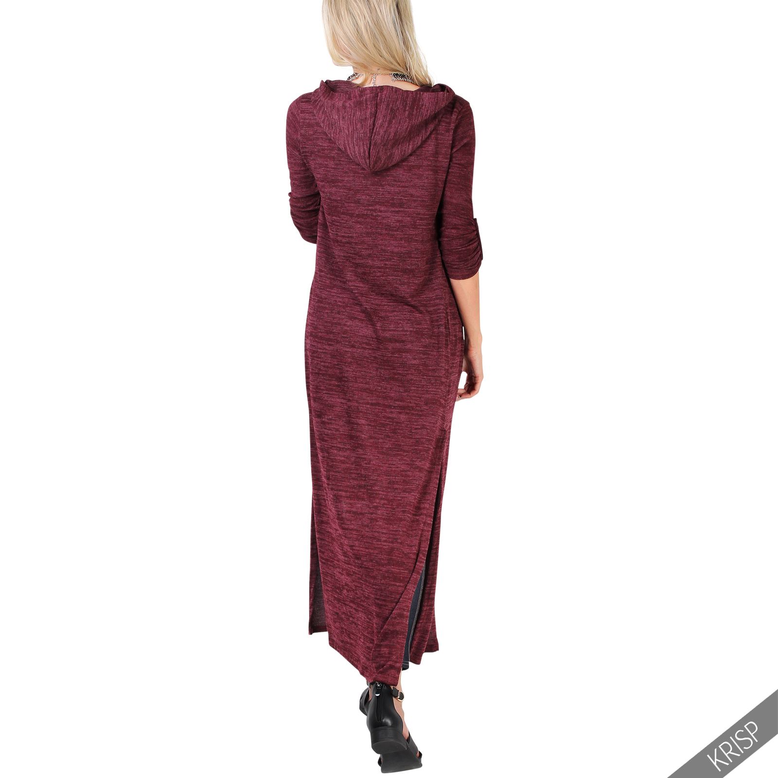 Womens Soft Knit Hooded Long Cardigan Sweater Shrug Tunic Top Duster