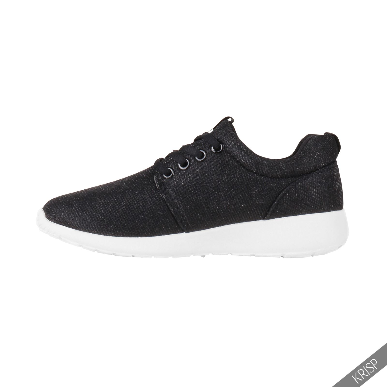 Womens Shiny Fashion Flat Trainers Wedge Sneakers Lace Up Pumps