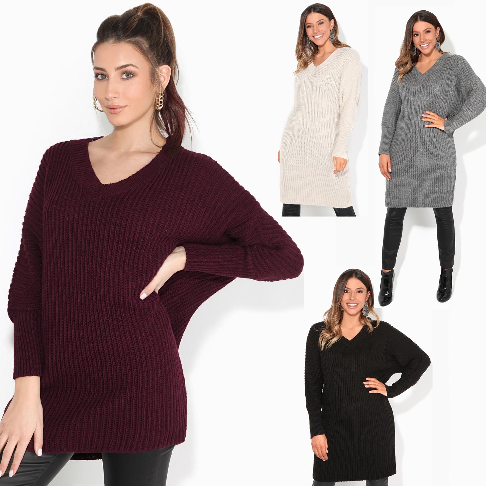 oversized v neck sweater dress