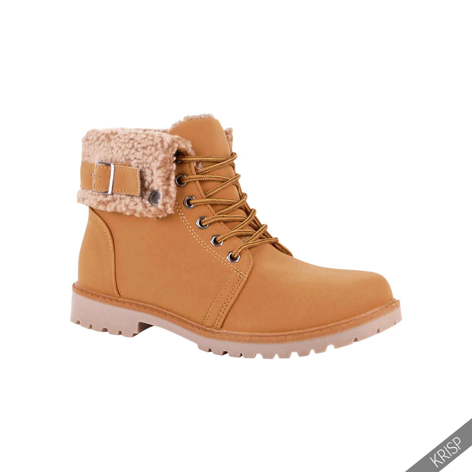 Womens Ladies Fashion Classic Worker Ankle Boots Flat Heel Combat Lace