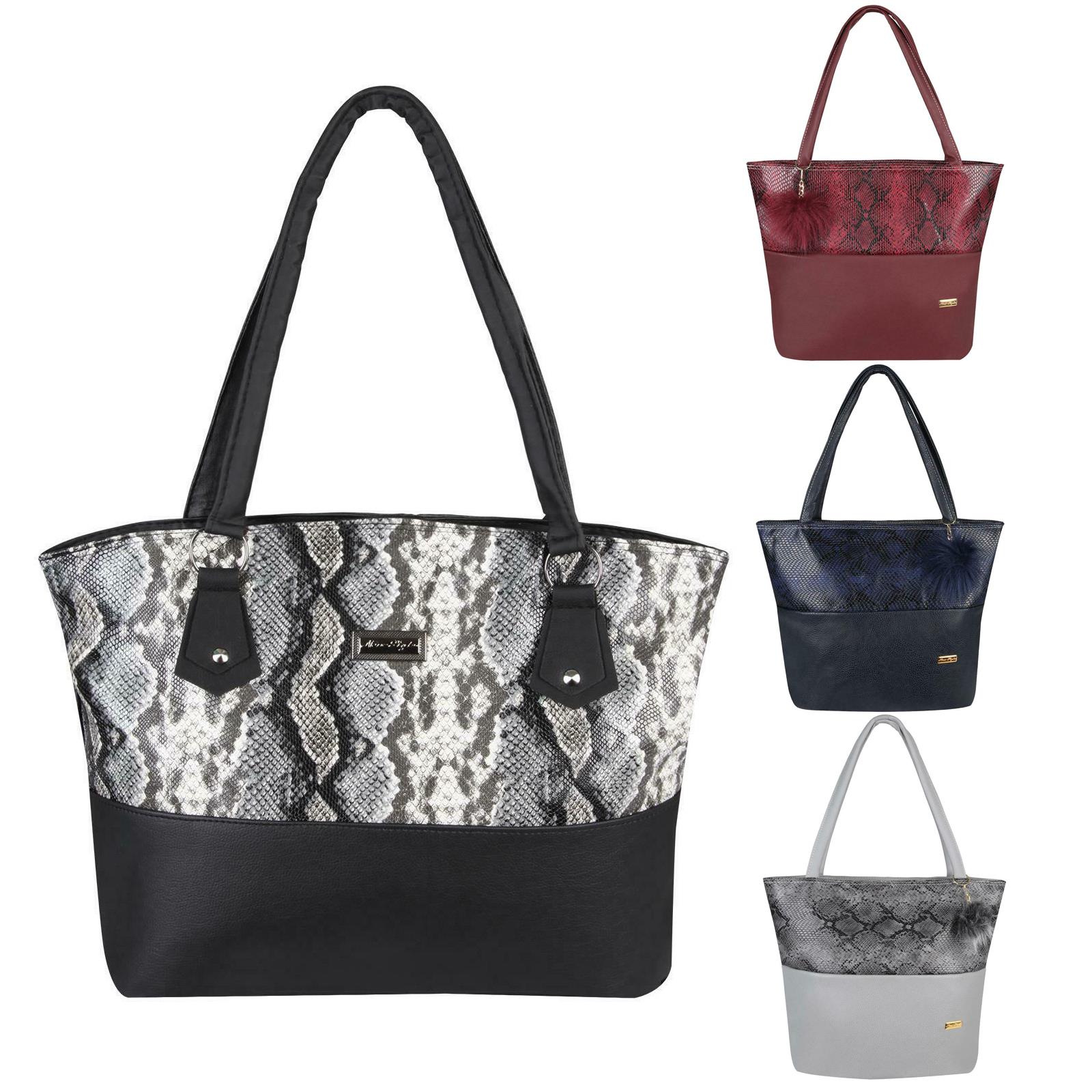 snakeskin tote shoulder bag