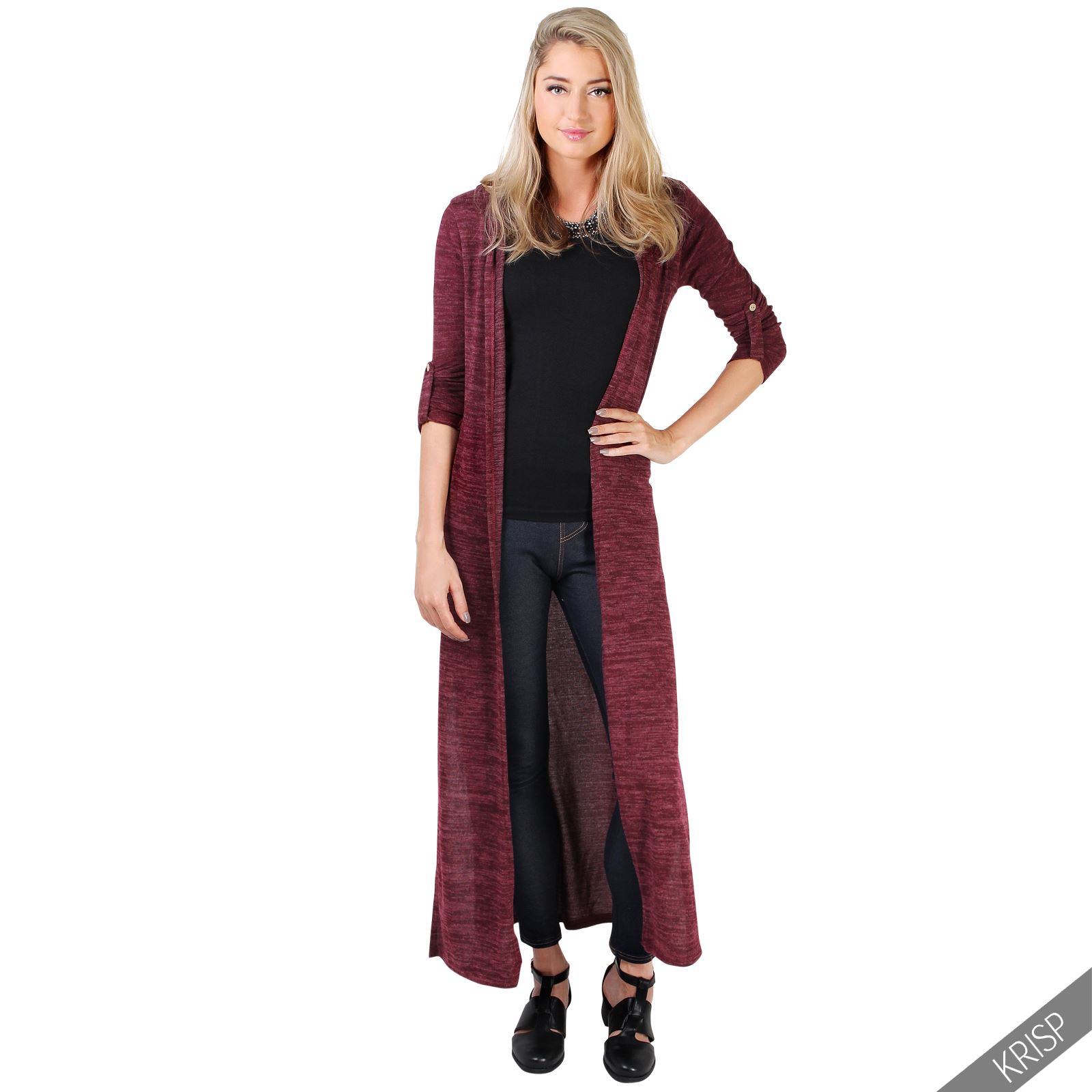 Womens Soft Knit Hooded Long Cardigan Sweater Shrug Tunic Top Duster