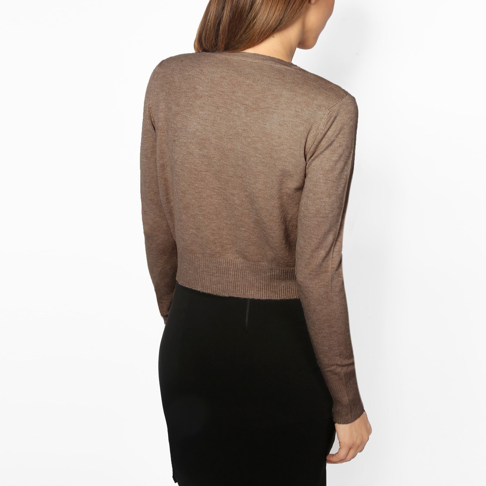 Womens Ladies Bolero Shrug Silky Soft Cardigan Long Sleeve Knit Short Top Work | eBay