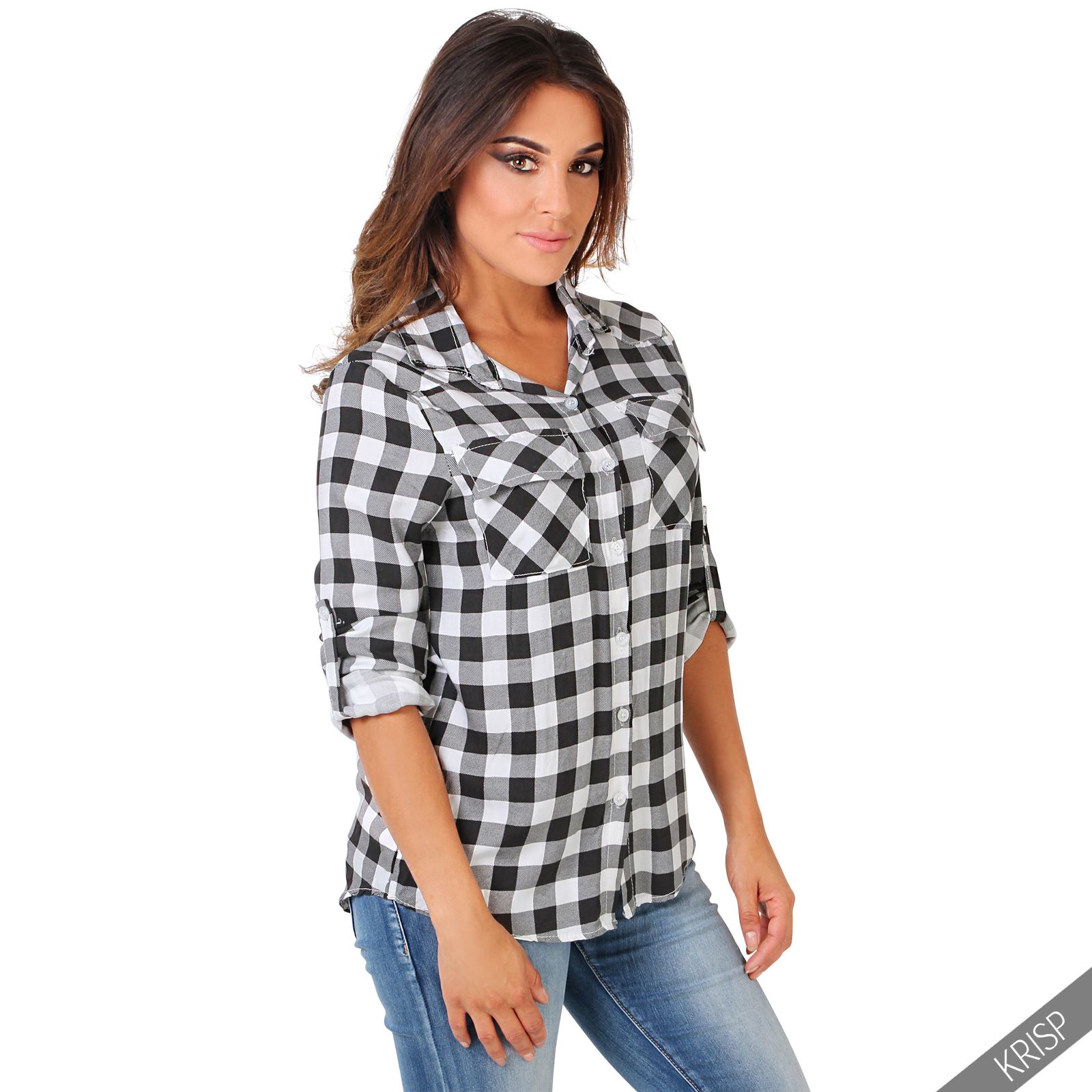 Gemütliches Flanellhemd Für Damen - Karierte Bluse Im Holzfäller-Look Mit Langarm