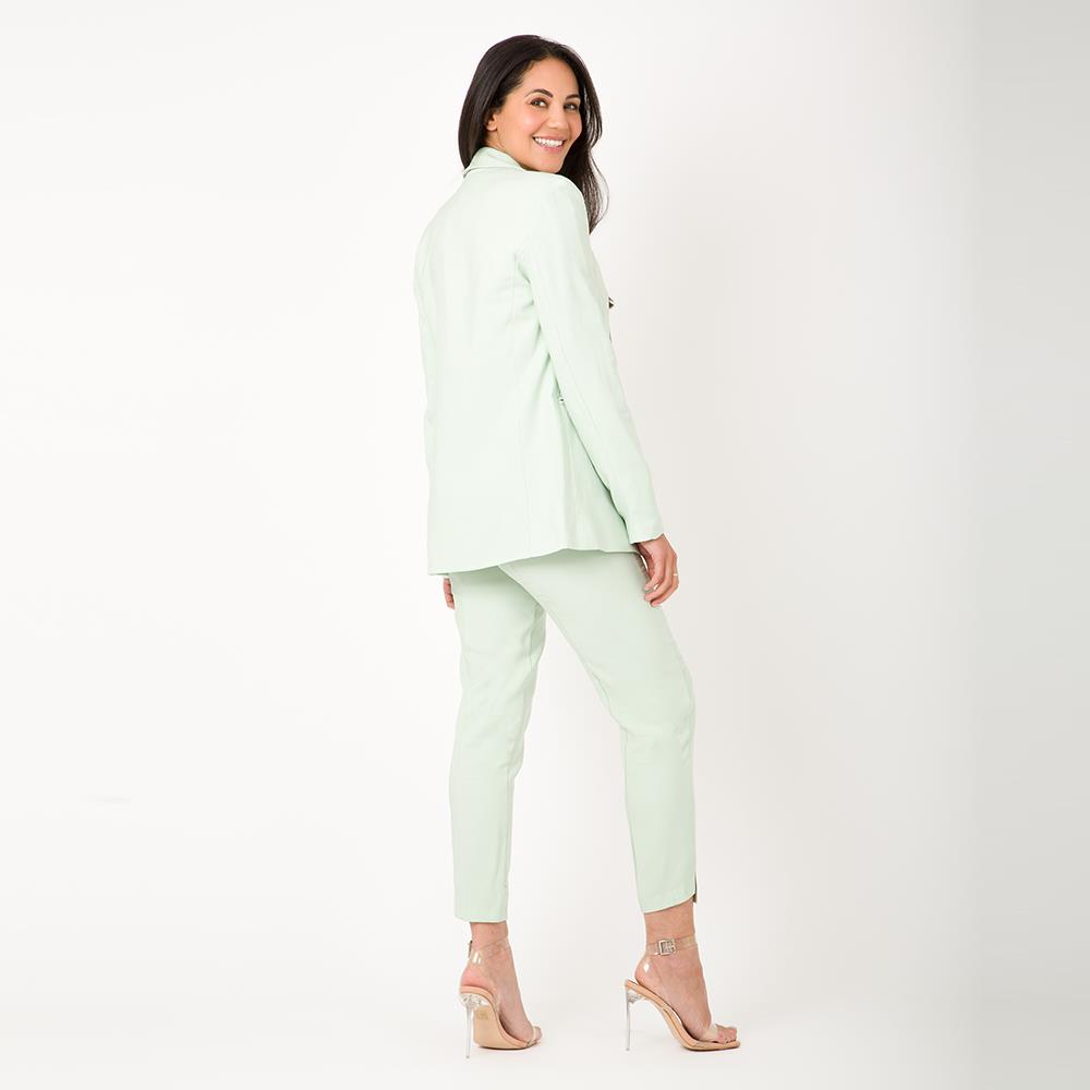 Women Slit Tapered Leg Smart Trousers Slim Suit Pants Formal Work Party Office - Picture 6 of 6