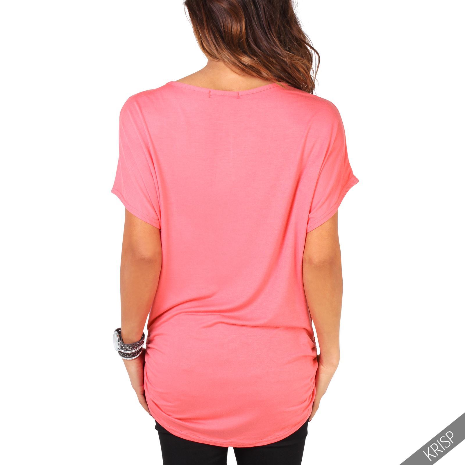 Womens Batwing Oversized Baggy Butterfly Sequin Print Sleeve Long Top T Shirt eBay