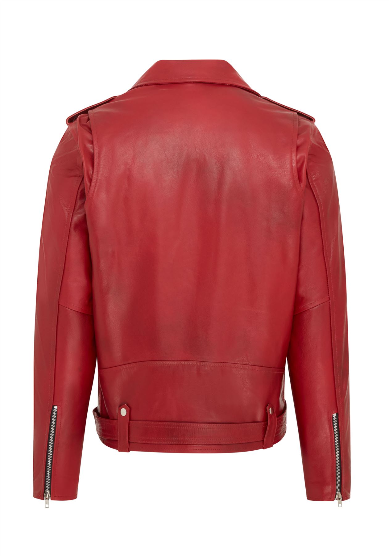 Mens Retro Brando Quilted Leather Biker Jacket Vintage Motorcycle Style - Picture 17 of 19