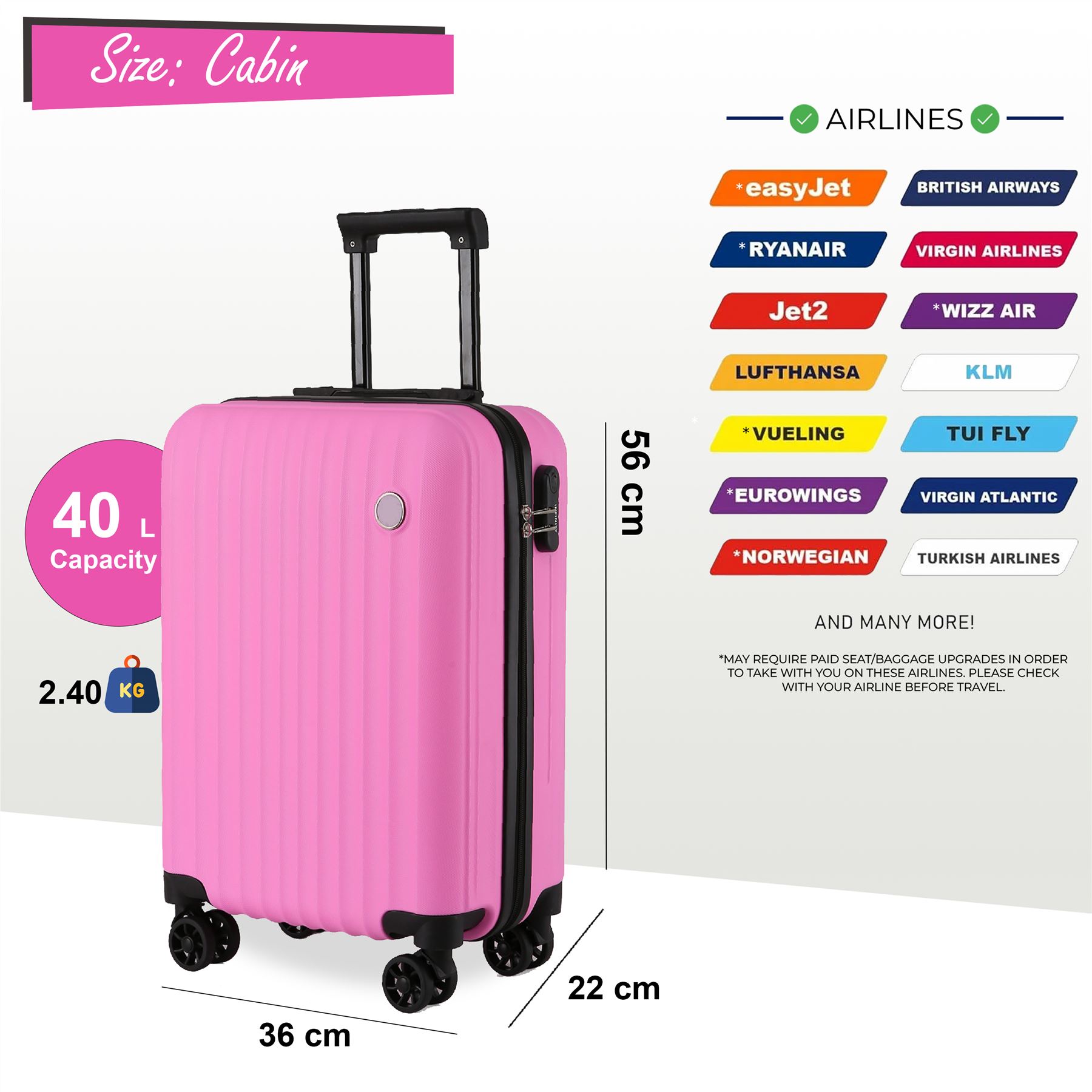 Hard Shell ABS Suitcase Set 8 Wheel Travel Case Holiday Bags - Picture 6 of 25