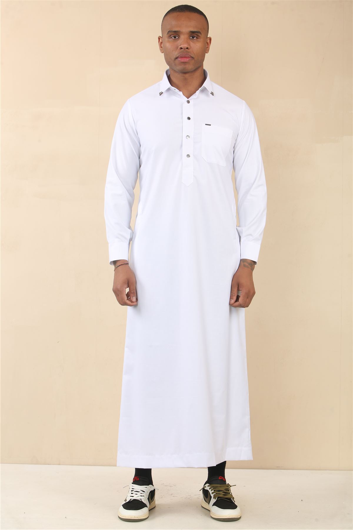 Men's Thobe Saudi Emirati Islamic Clothing Jubba Robe Muslim Eid Ramadan Arab - Picture 20 of 24