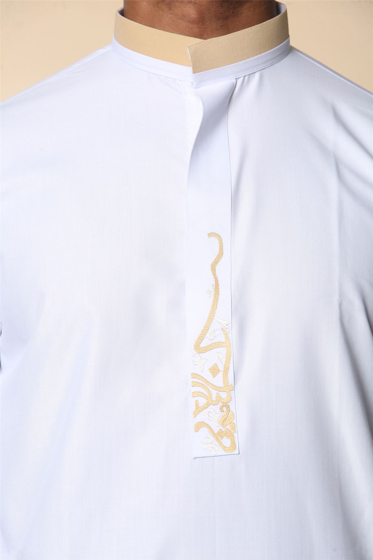 Abbigliamento islamico uomo Thobe Emirati Sauditi Jubba abito musulmano Eid Ramadan arabo - Foto 43 di 44