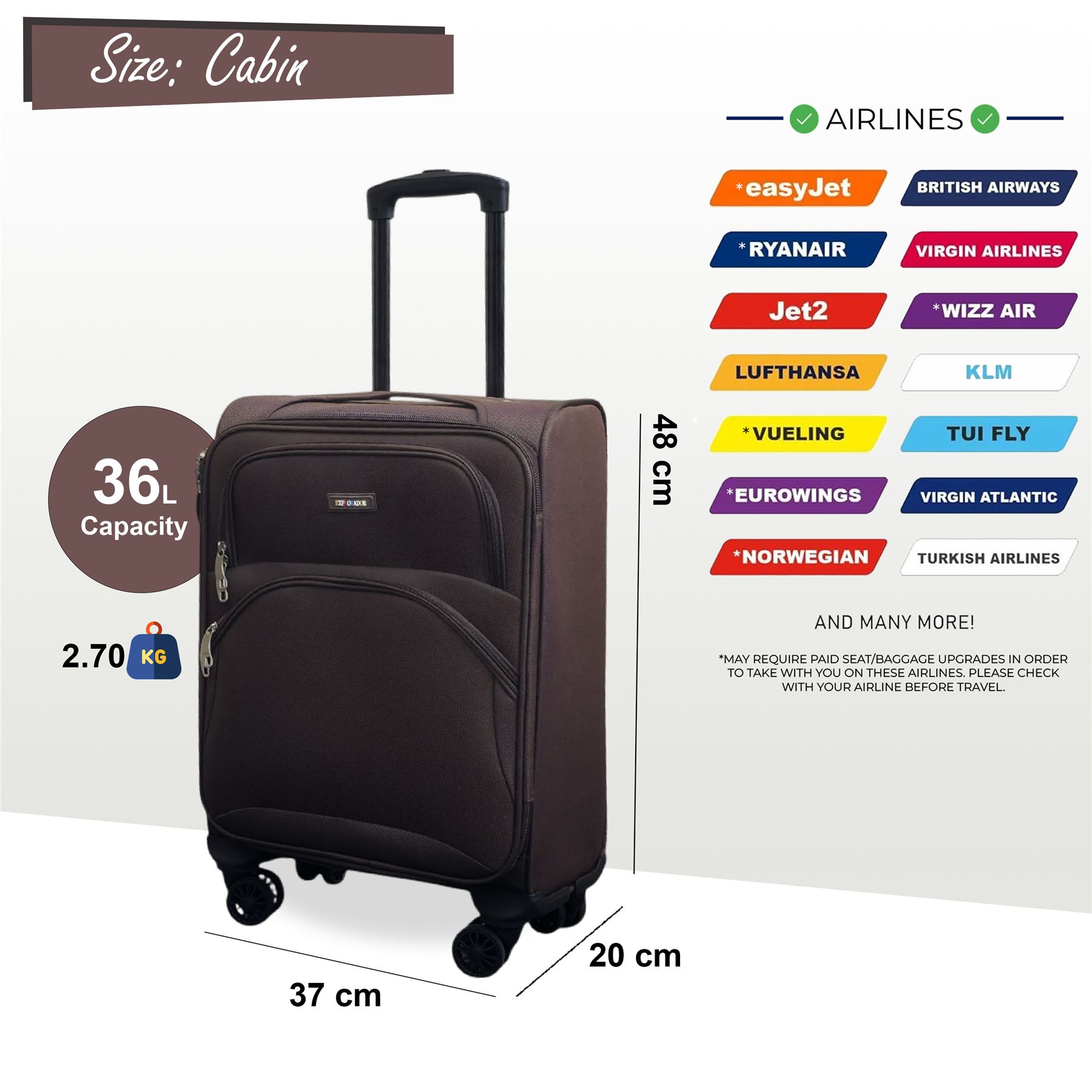 Expandable Soft Shell Suitcase 8 Wheel Luggage Set Light Carry On Cabin Bag - Picture 31 of 61