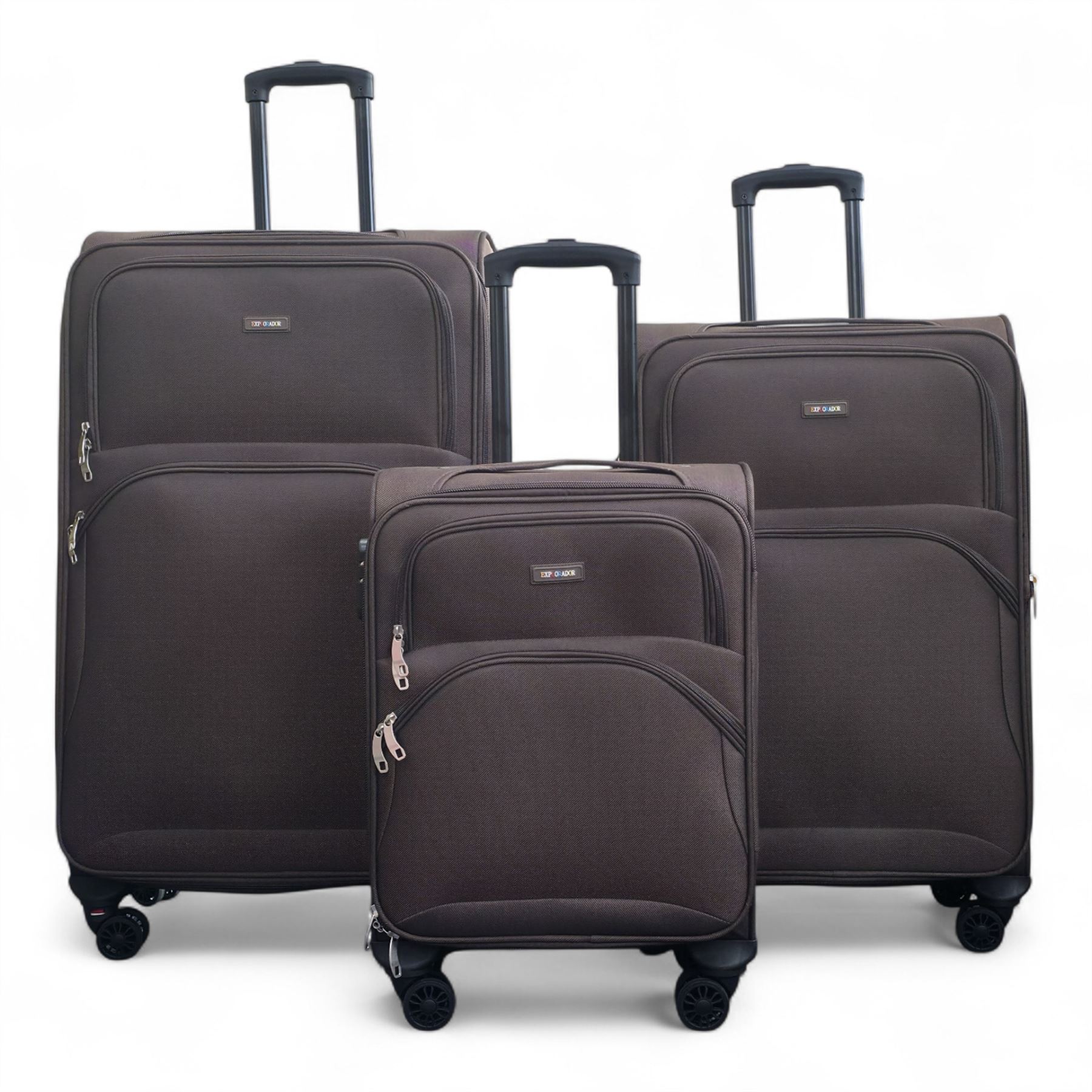 Expandable Soft Shell Suitcase 8 Wheel Luggage Set Light Carry On Cabin Bag - Picture 28 of 61