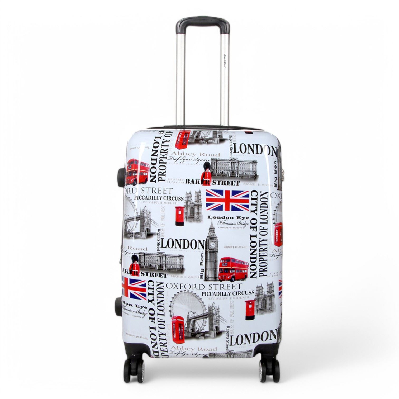 Juego de maletas rígidas expandibles fuertes de 8 ruedas con estampado equipaje cabina bolsa de viaje - Imagen 8 de 12