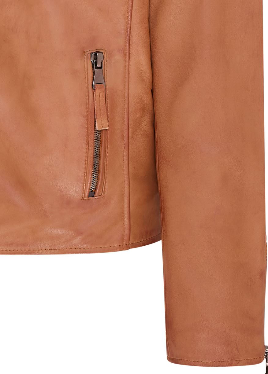 Chaqueta de Motociclista Para Hombre Calce Ajustado Estilo Brando Doble Cremallera Cruzada 100% Cuero - Imagen 13 de 30