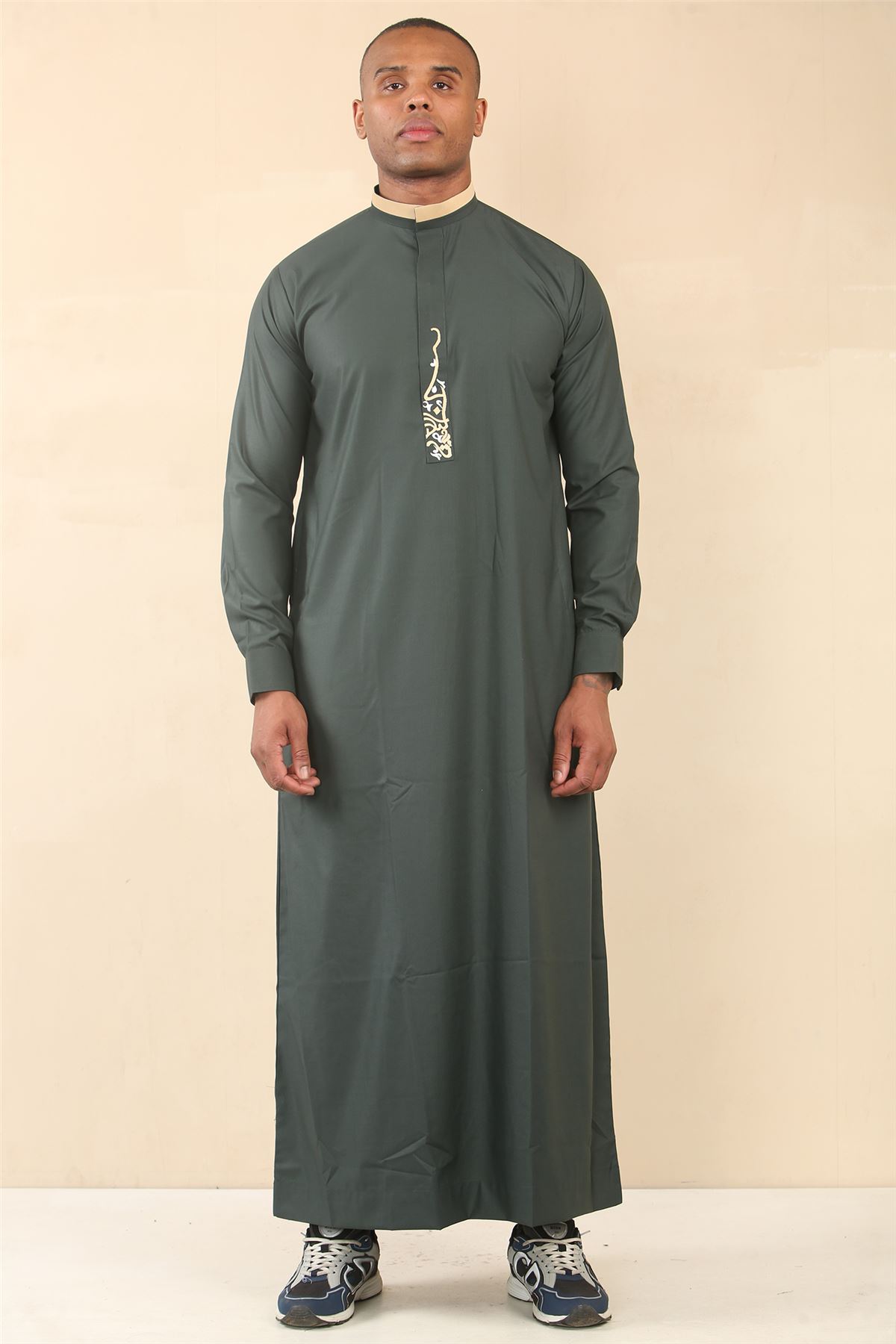Abbigliamento islamico uomo Thobe Emirati Sauditi Jubba abito musulmano Eid Ramadan arabo - Foto 18 di 44