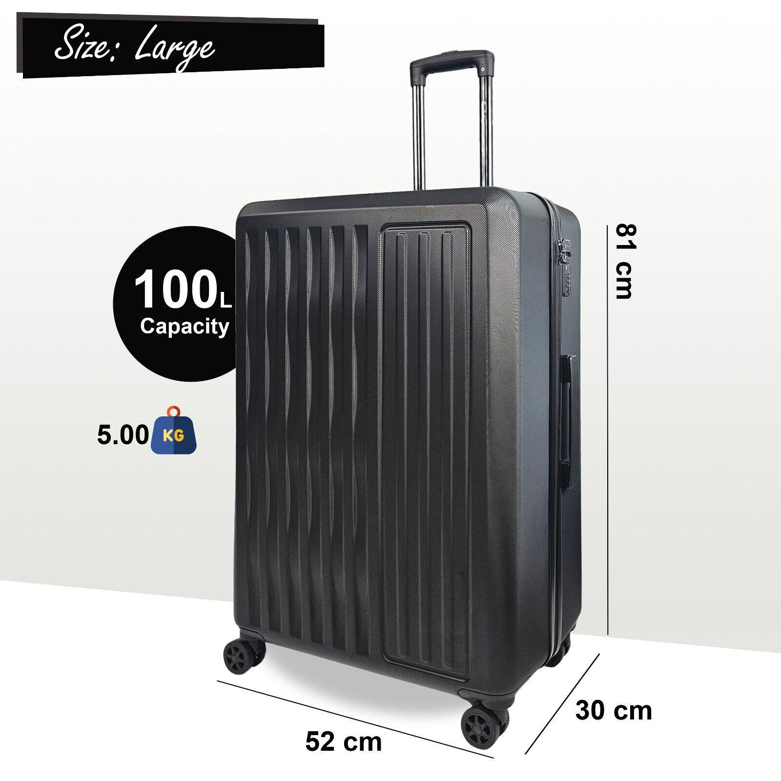 ABS Hard Shell Suitcase Luggage Set Hard Side Travel Carry on Cabin Bag - Picture 7 of 75