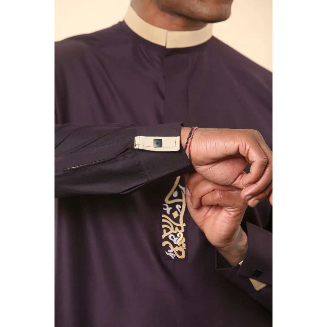 Hombres Thobe Emiratos Saudíes Ropa Islámica Jubba Bata Musulmana Eid Ramadán Árabe - Imagen 37 de 45