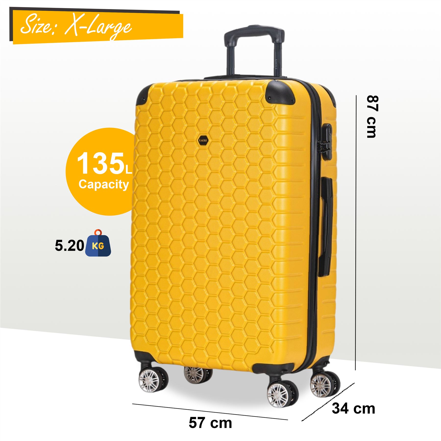 Juego De Maletas De Viaje De Cabina Con Ruedas De 8 De ABS - Imagen 64 de 68
